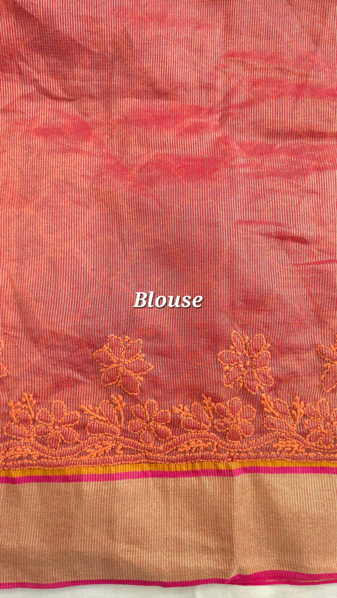 Hand Embroidered Chikankari Banarasi Silk Saree with Intricate Border & Palla Pattern – Includes  Blouse | Paridhan Chikan