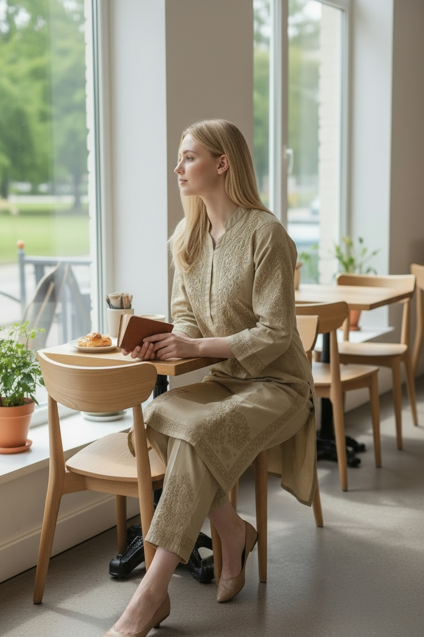 Soft Cotton Chikankari Hand Embroidered Kurti for Women | Premium Soft & Non-Transparent Fabric | 46 Inch Length | Lucknowi Chikan Kurta