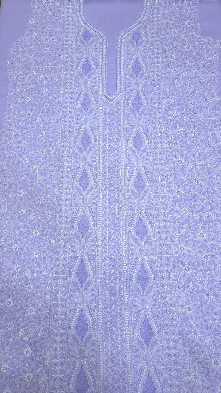 Paridhan Chikan Cotton Chikankari Unstitched Dress Material – 3 Pc Suit Set with Hand Embroidery & Pearl Work in Every Motif