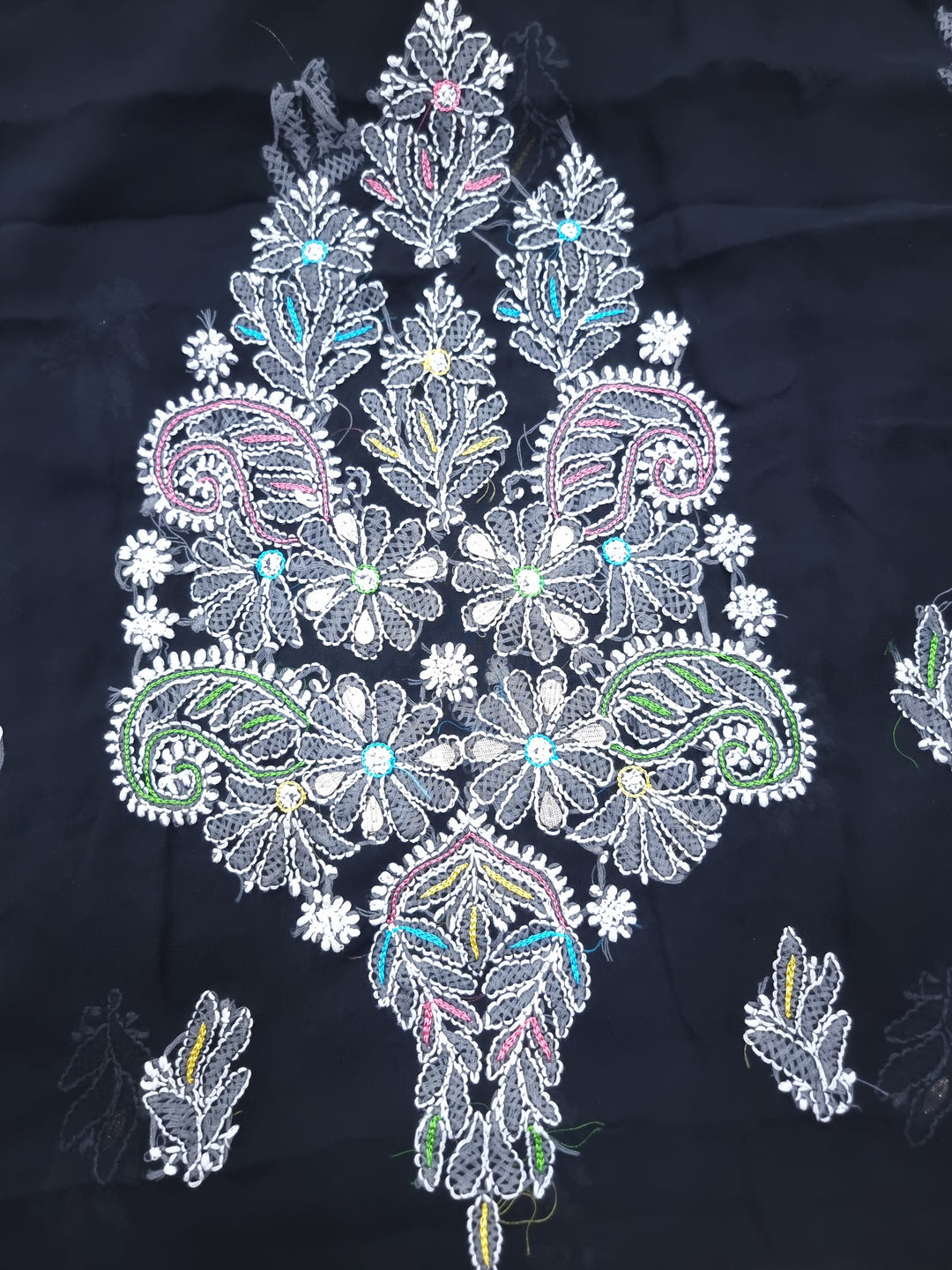 Georgette Chikankari Dress Material Resham Aari Work