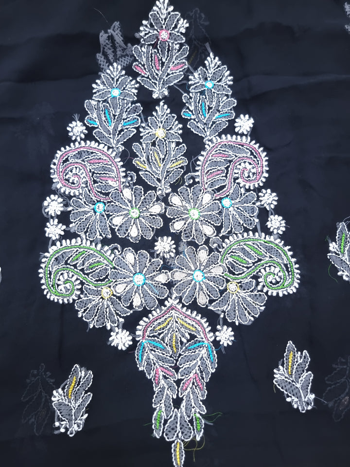 Georgette Chikankari Dress Material Resham Aari Work