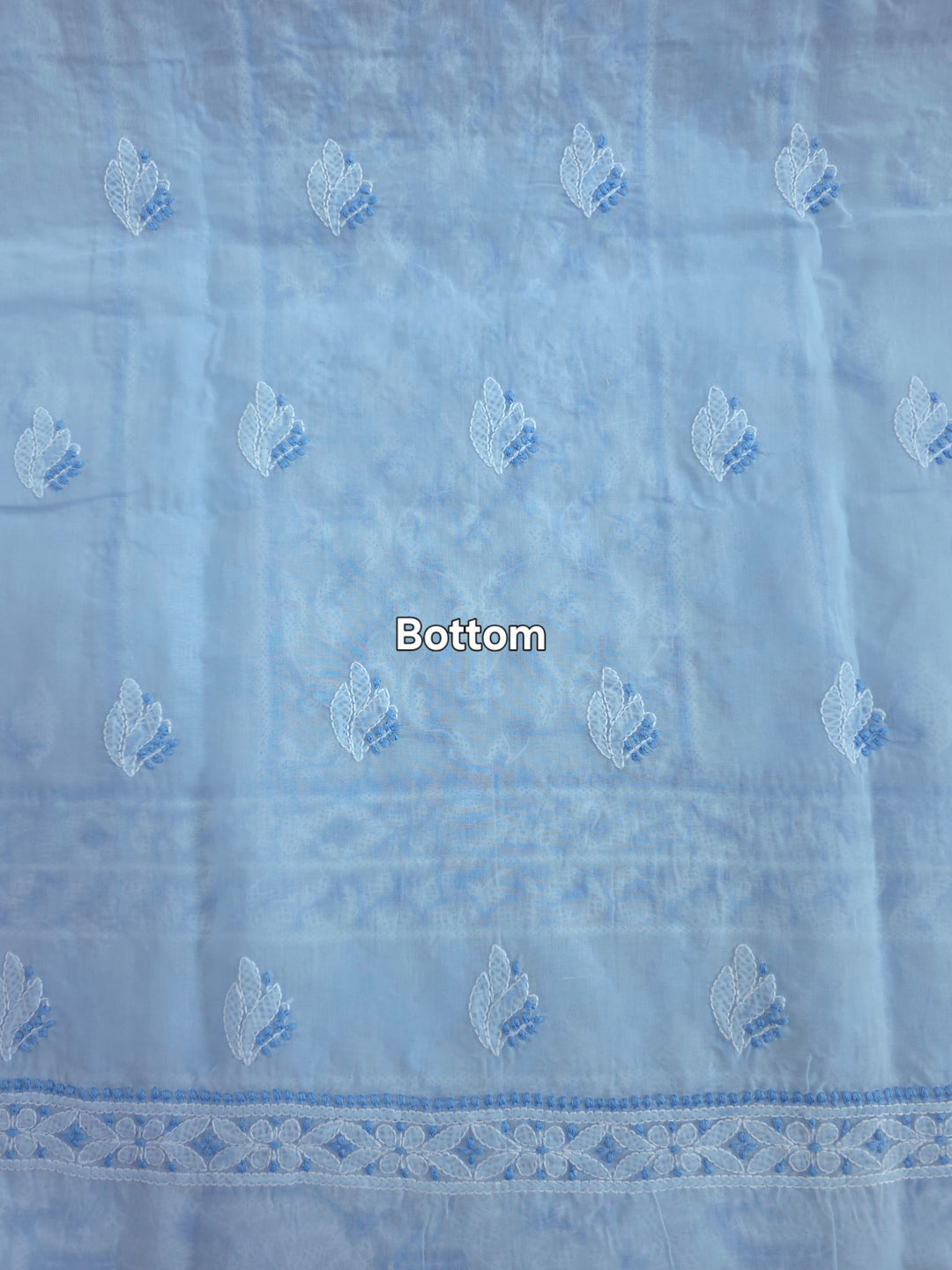 Darz Lucknowi Chikankari  Dress Material – Handmade Cotton Suit with Chiffon Dupatta
