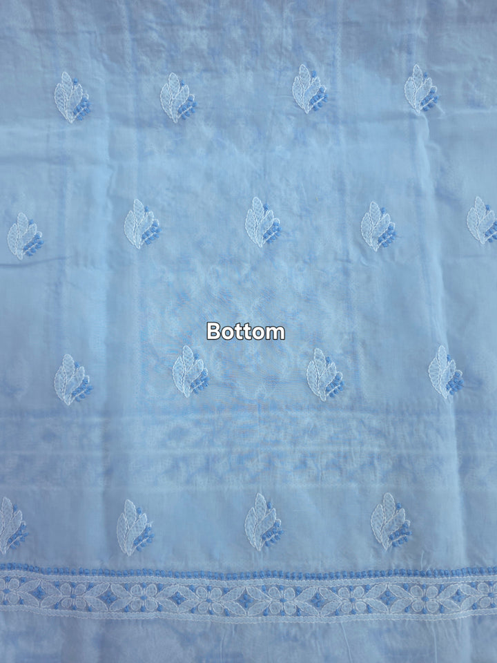Darz Lucknowi Chikankari  Dress Material – Handmade Cotton Suit with Chiffon Dupatta