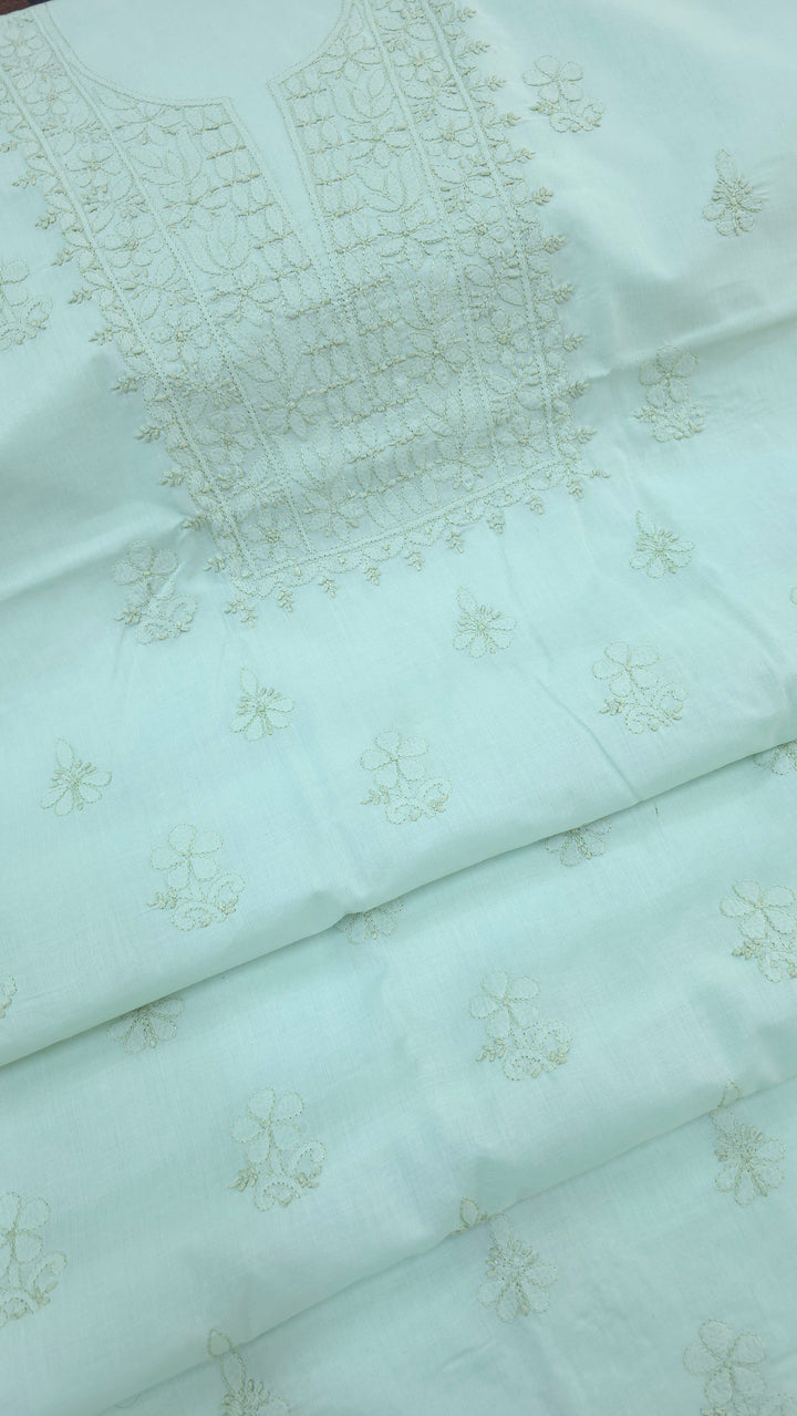 Paridhan Chikan Premium Handcrafted Chikankari Cotton Suit Set | Unstitched Dress Material with Chiffon Dupatta | Made in Lucknow