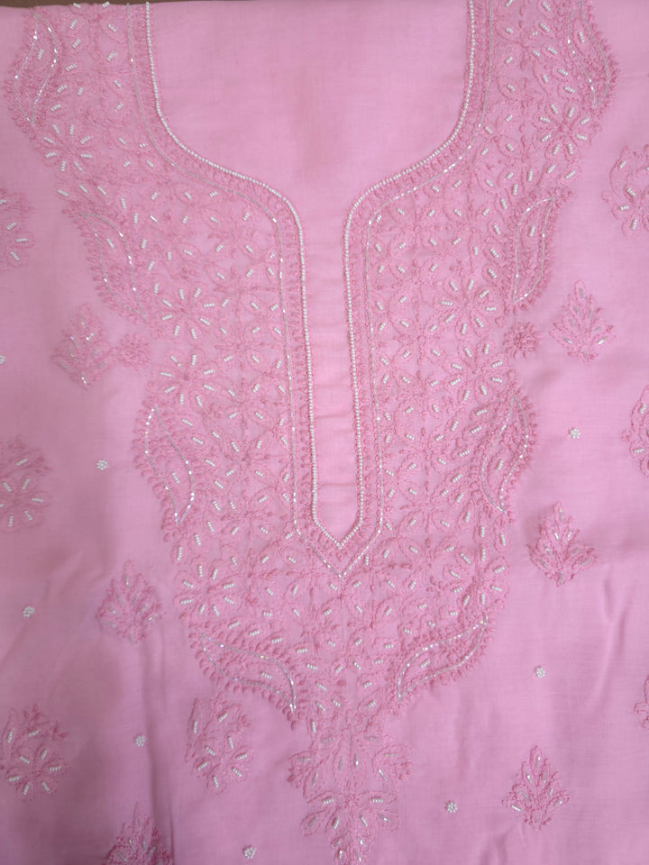 Pearl Chikankari Cotton Dress Material | Paridhan Chikan