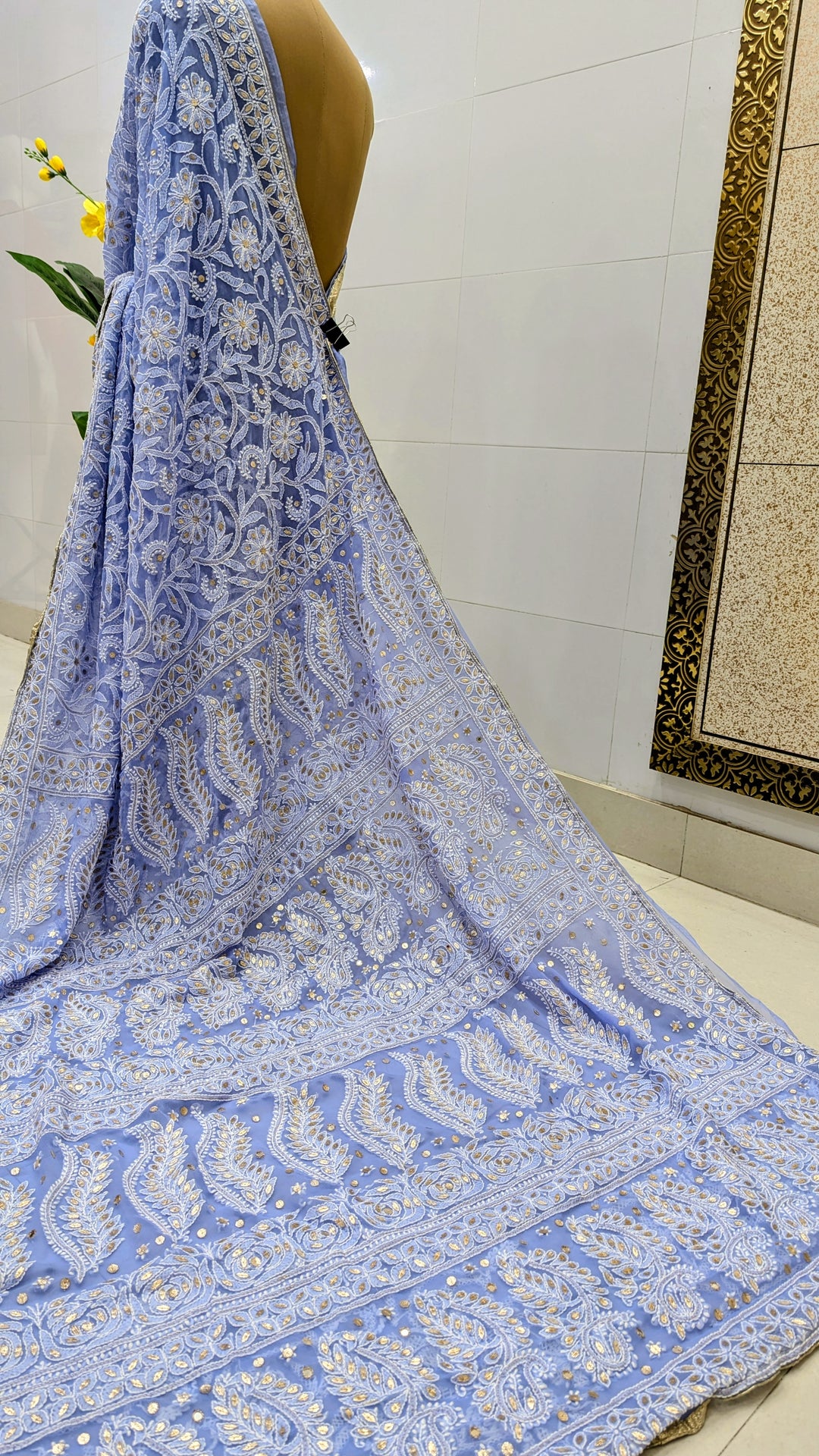 Georgette Chikankari Saree