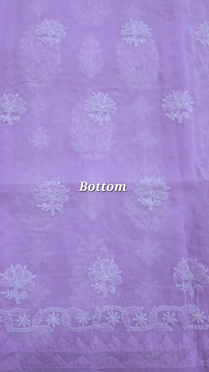 Darz Lucknowi Chikankari  Dress Material – Handmade Cotton Suit with Chiffon Dupatta