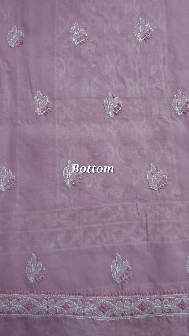 Darz Lucknowi Chikankari  Dress Material – Handmade Cotton Suit with Chiffon Dupatta
