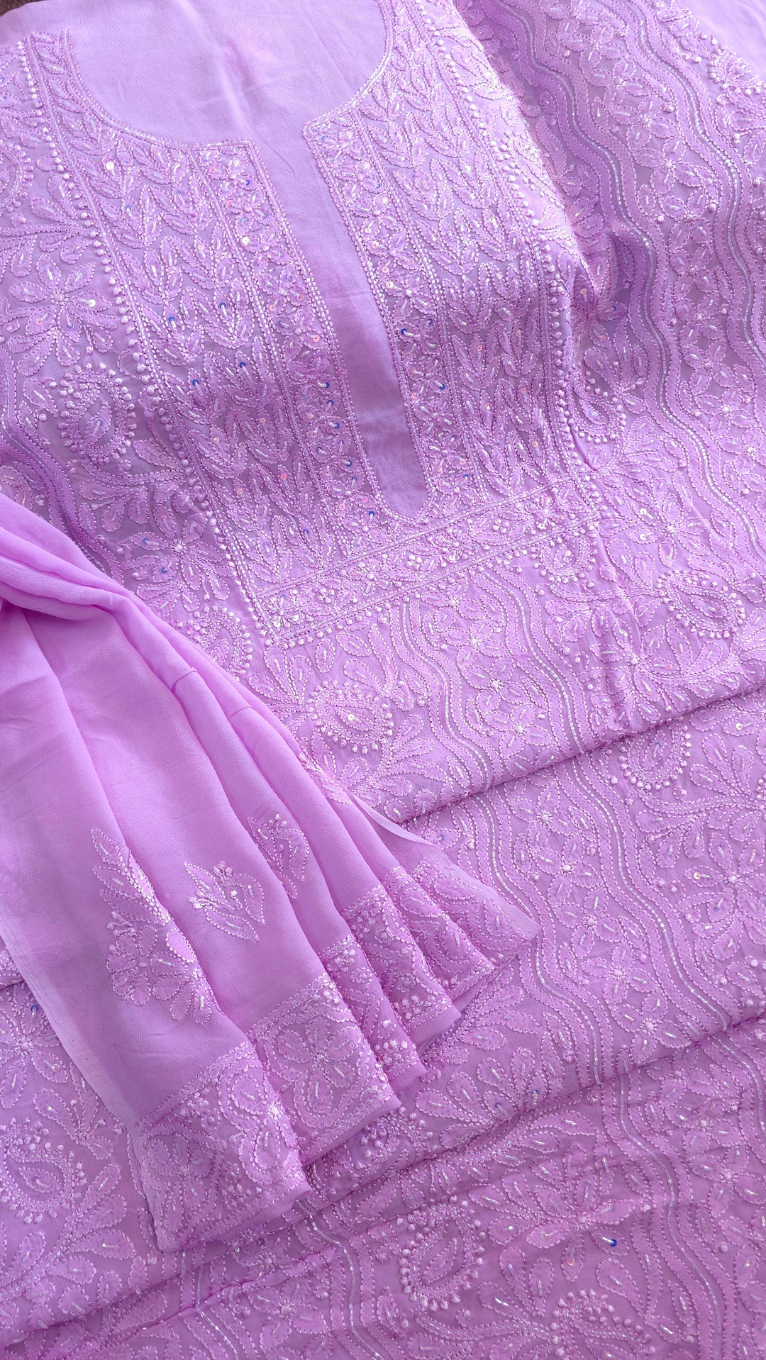 Pure Georgette Viscose Chikankari Dress Material | Paridhan