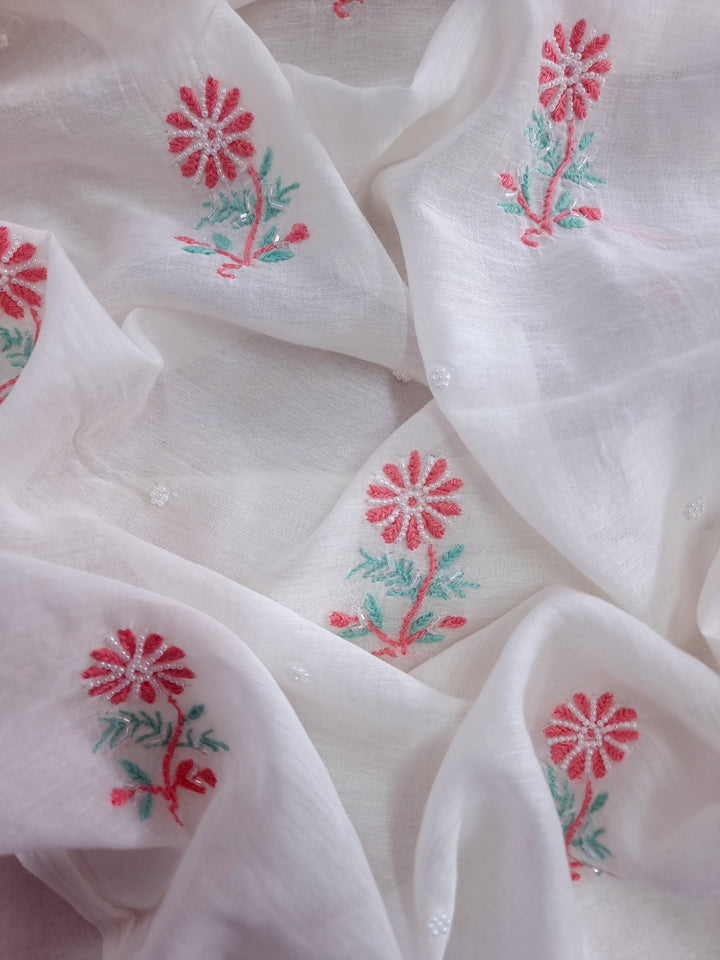 Embellished  Mulmul dress material