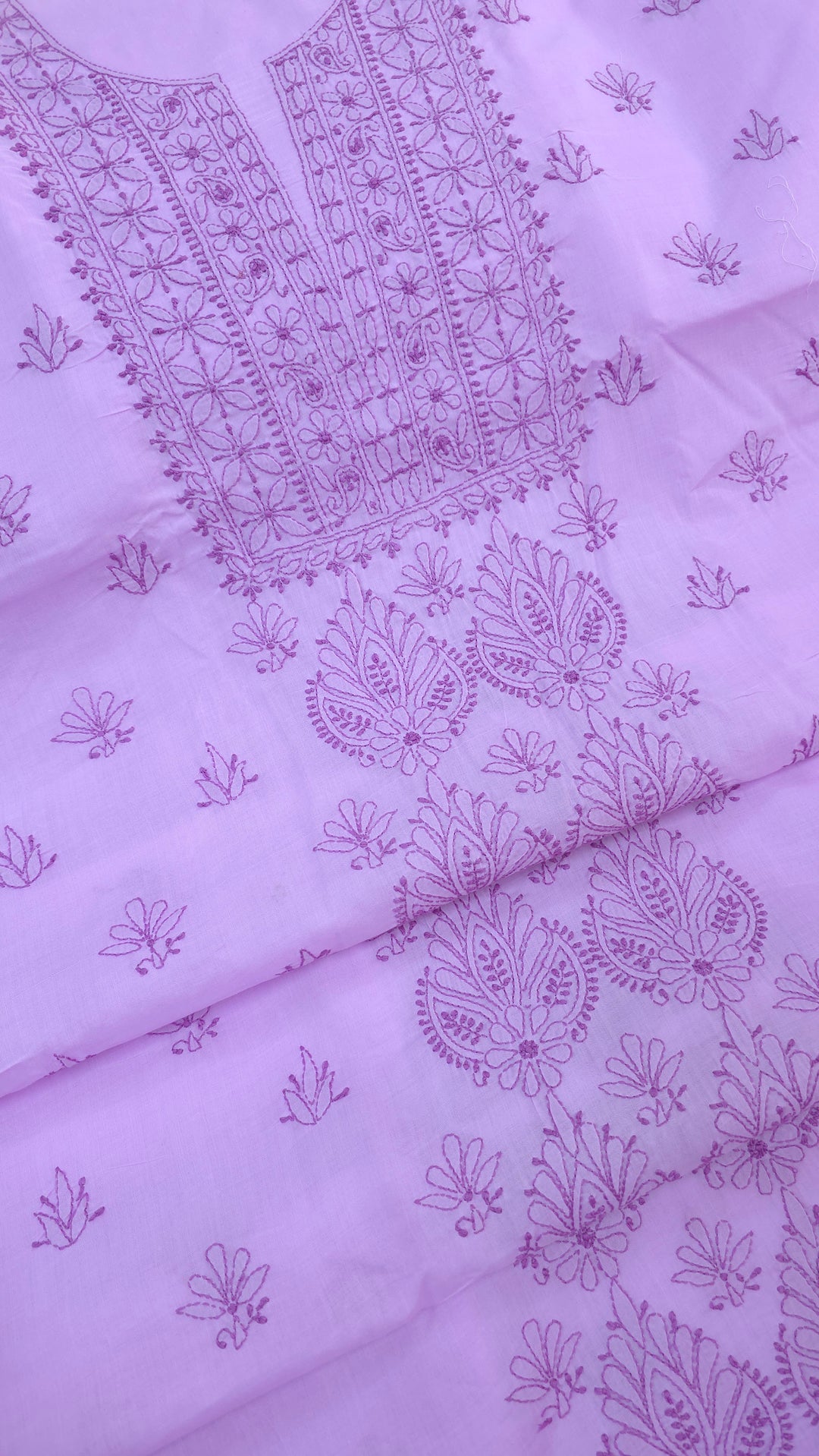 Paridhan Chikan Premium Handcrafted Chikankari Cotton Suit Set | Unstitched Dress Material with Chiffon Dupatta | Made in Lucknow