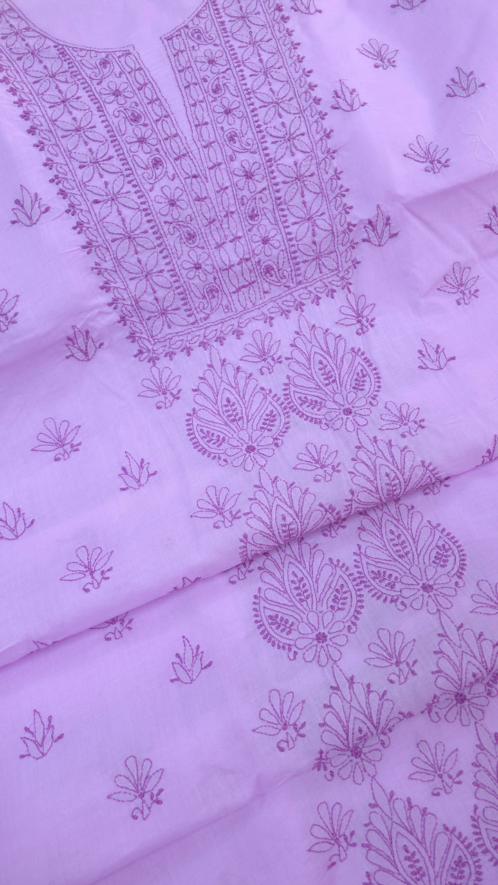 Paridhan Chikan Premium Handcrafted Chikankari Cotton Suit Set | Unstitched Dress Material with Chiffon Dupatta | Made in Lucknow