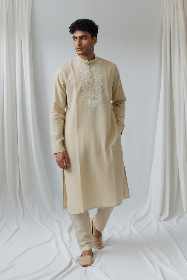 Brasso Cotton hand embroidered Men's chikankari kurta