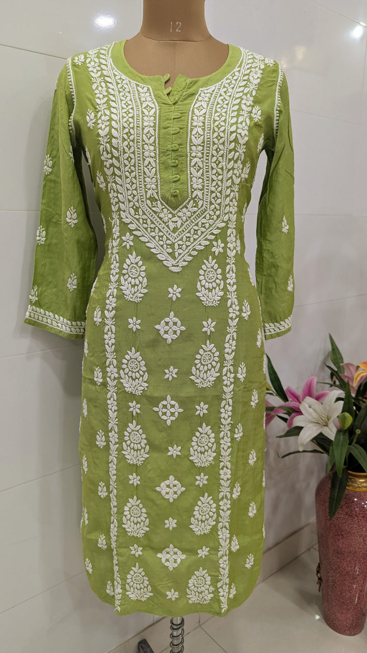 Pure Muslin Chikankari Kurti
