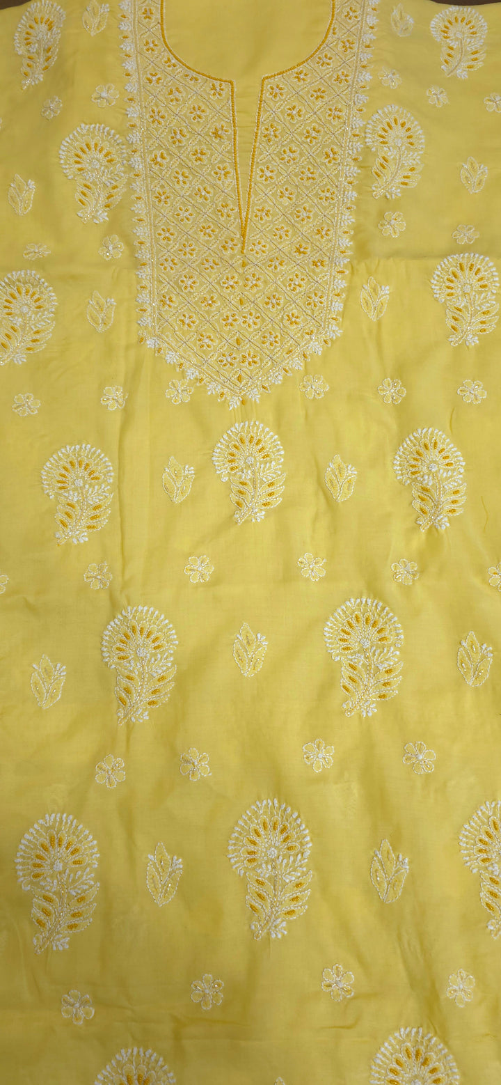Pearl Chikankari Cotton Dress Material | Paridhan Chikan