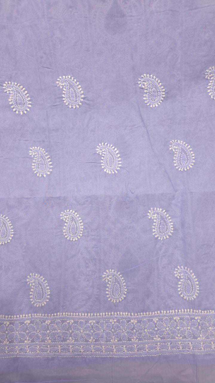 " Lucknowi Chikankari Unstitched Cotton Suit Set – Kurta, Bottom & Dupatta by Paridhan Chikan"