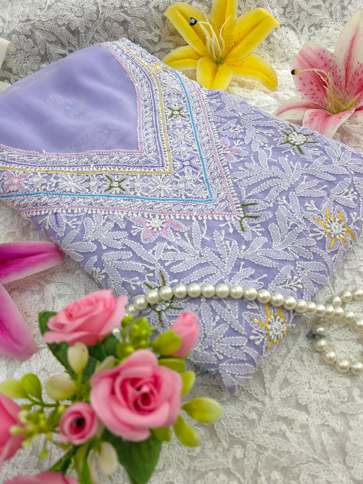 Georgette Chikankari Dress Material Resham Aari pearl Work