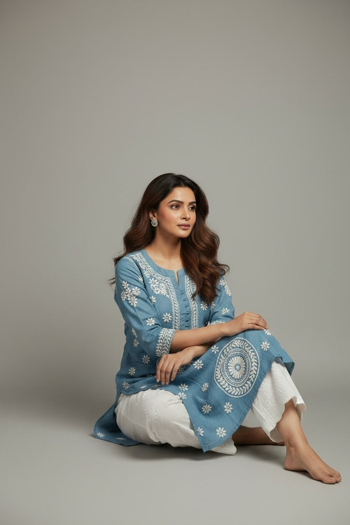 Meera Muslin Chikankari Kurta Set