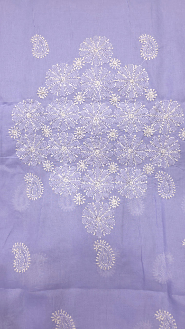" Lucknowi Chikankari Unstitched Cotton Suit Set – Kurta, Bottom & Dupatta by Paridhan Chikan"