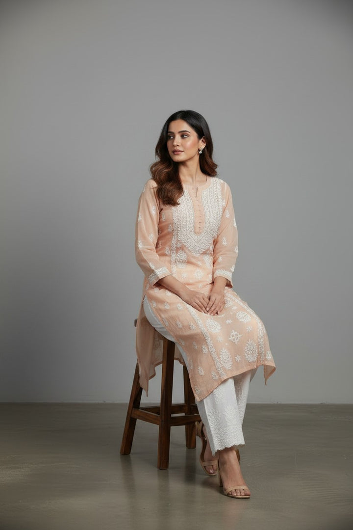 Pure Muslin Chikankari Kurti