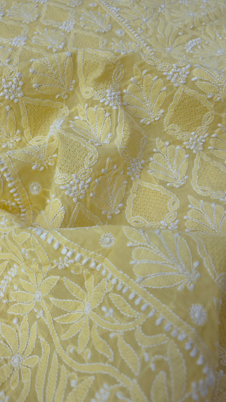Tareef Lucknow Hand Jaali Chikankari Cotton Dress Material