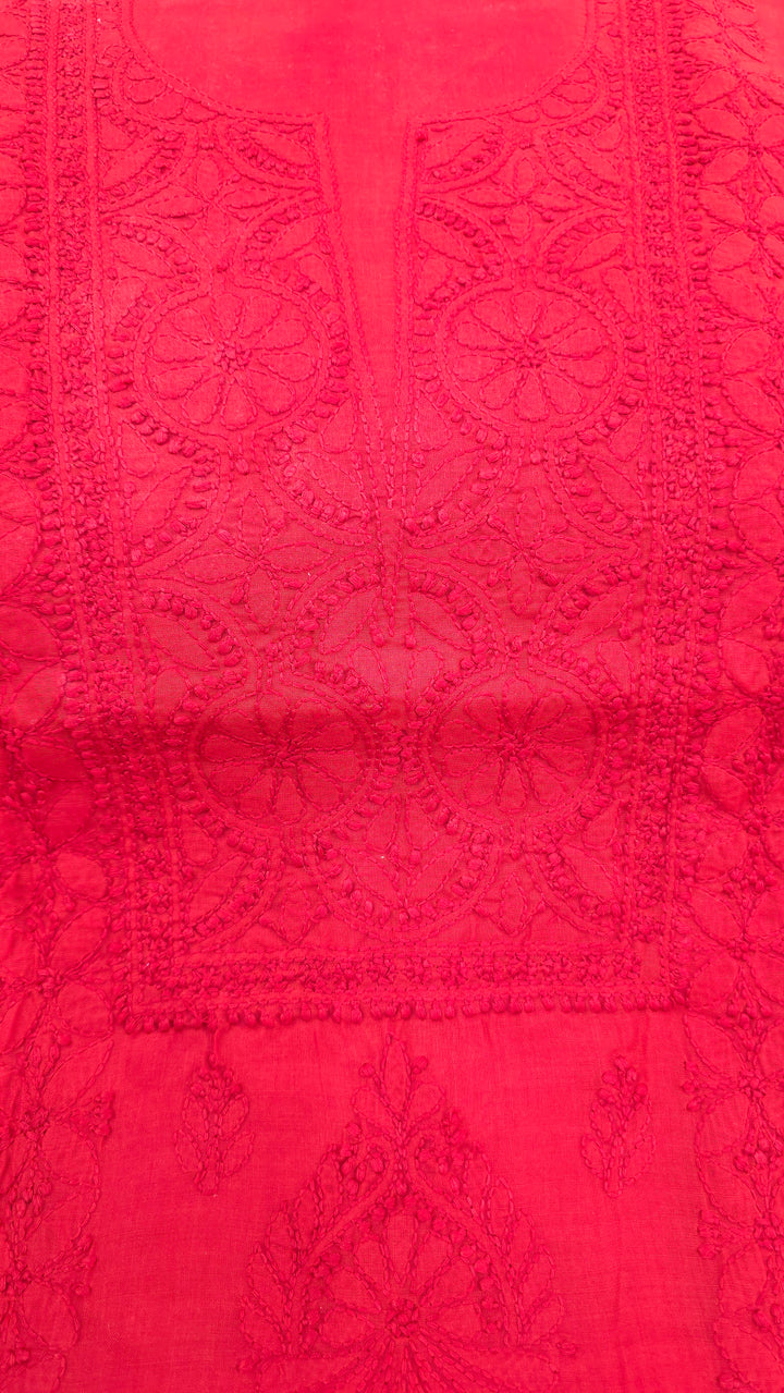 Paridhan Chikan Premium Handcrafted Chikankari Cotton Suit Set | Unstitched Dress Material with Chiffon Dupatta | Made in Lucknow