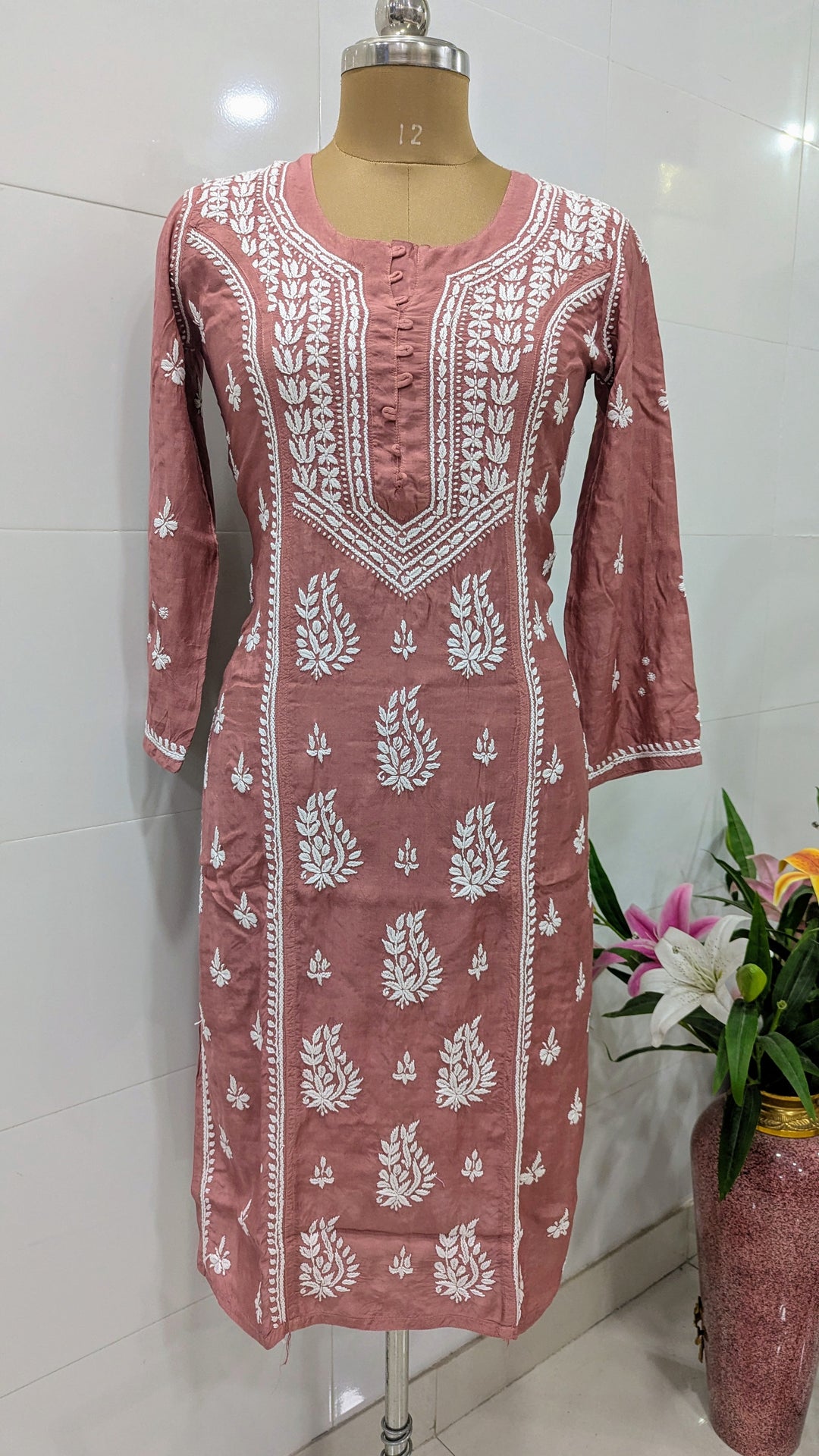 Pure Muslin Chikankari Kurti