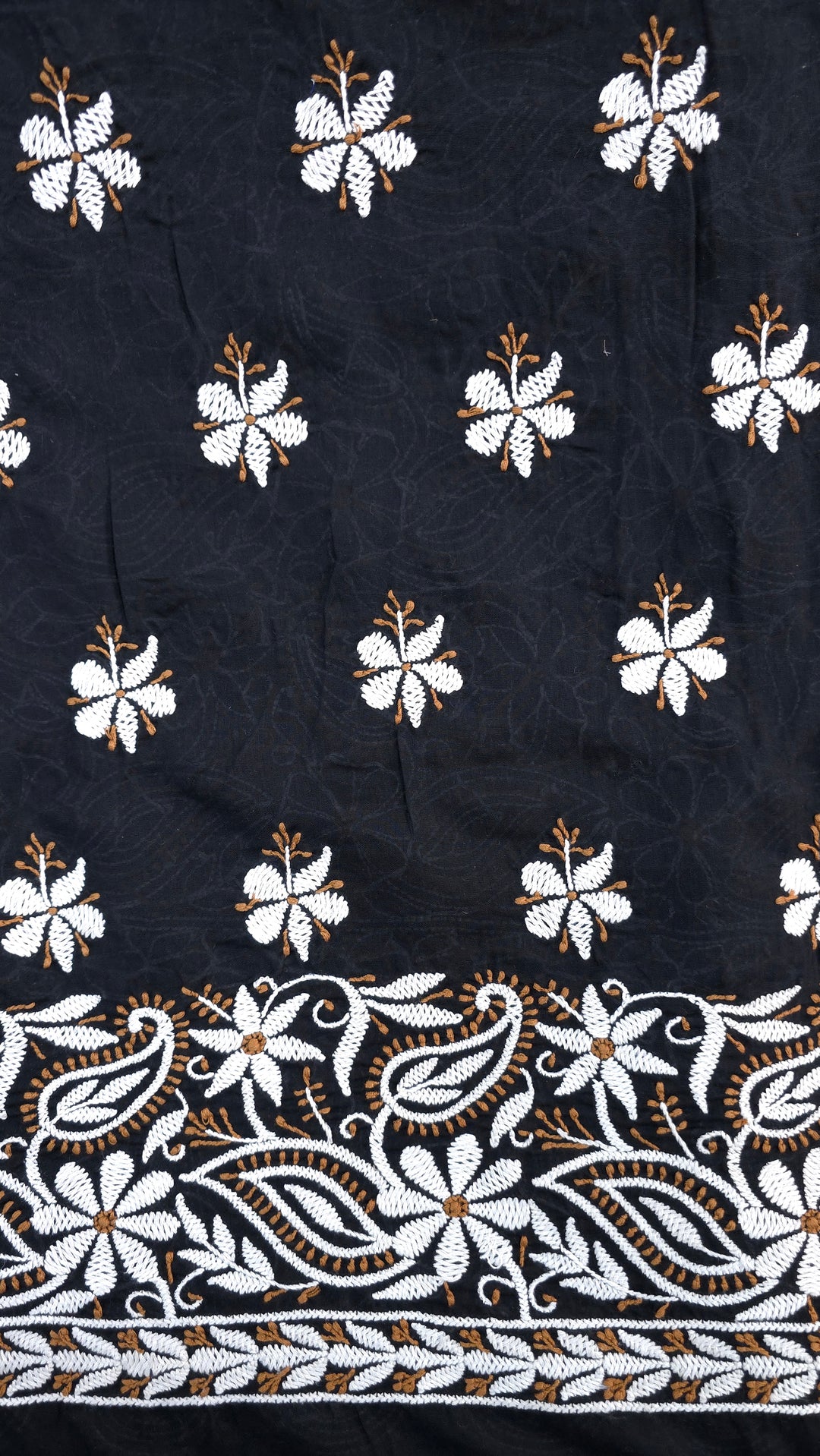 " Lucknowi Chikankari Unstitched Cotton Suit Set – Kurta, Bottom & Dupatta by Paridhan Chikan"