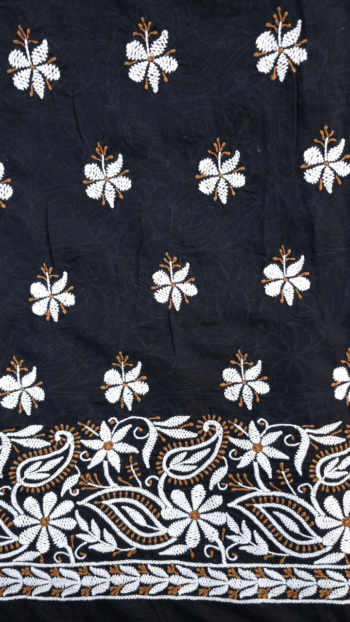 " Lucknowi Chikankari Unstitched Cotton Suit Set – Kurta, Bottom & Dupatta by Paridhan Chikan"