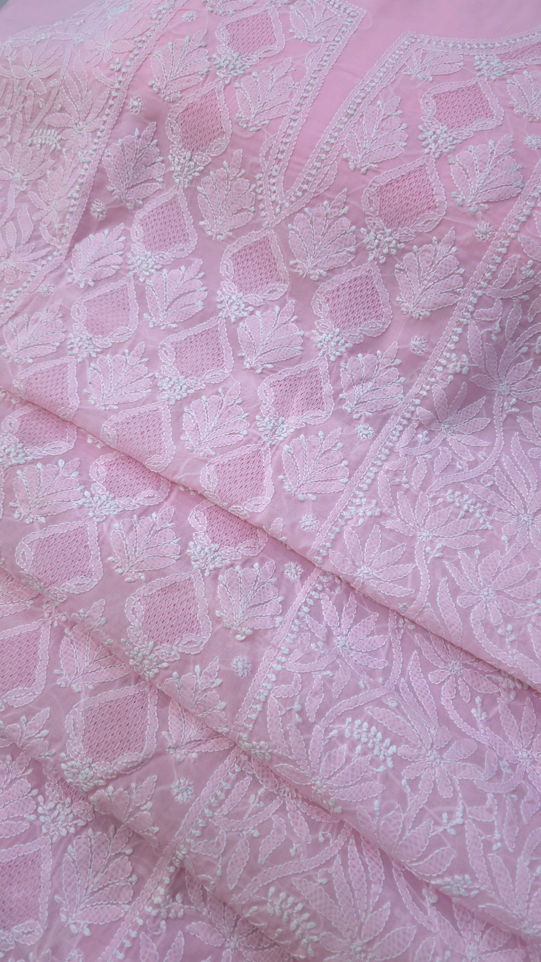 Tareef Lucknow Hand Jaali Chikankari Cotton Dress Material