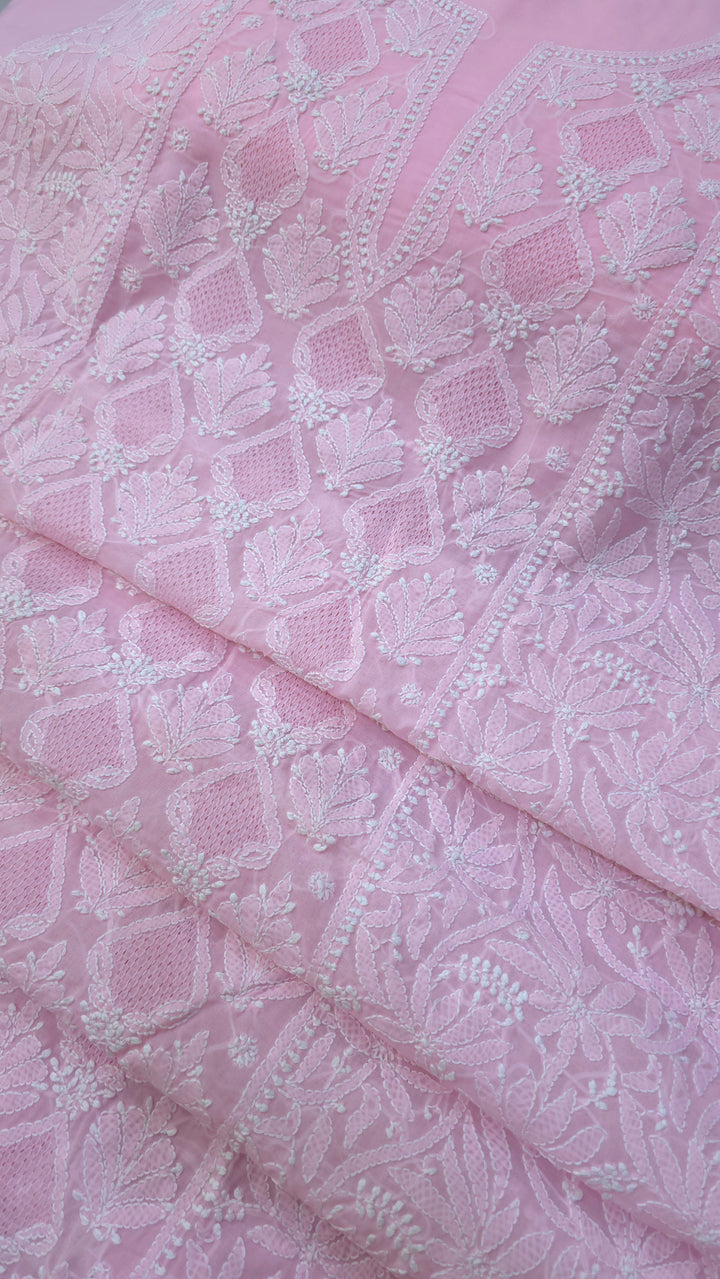 Tareef Lucknow Hand Jaali Chikankari Cotton Dress Material