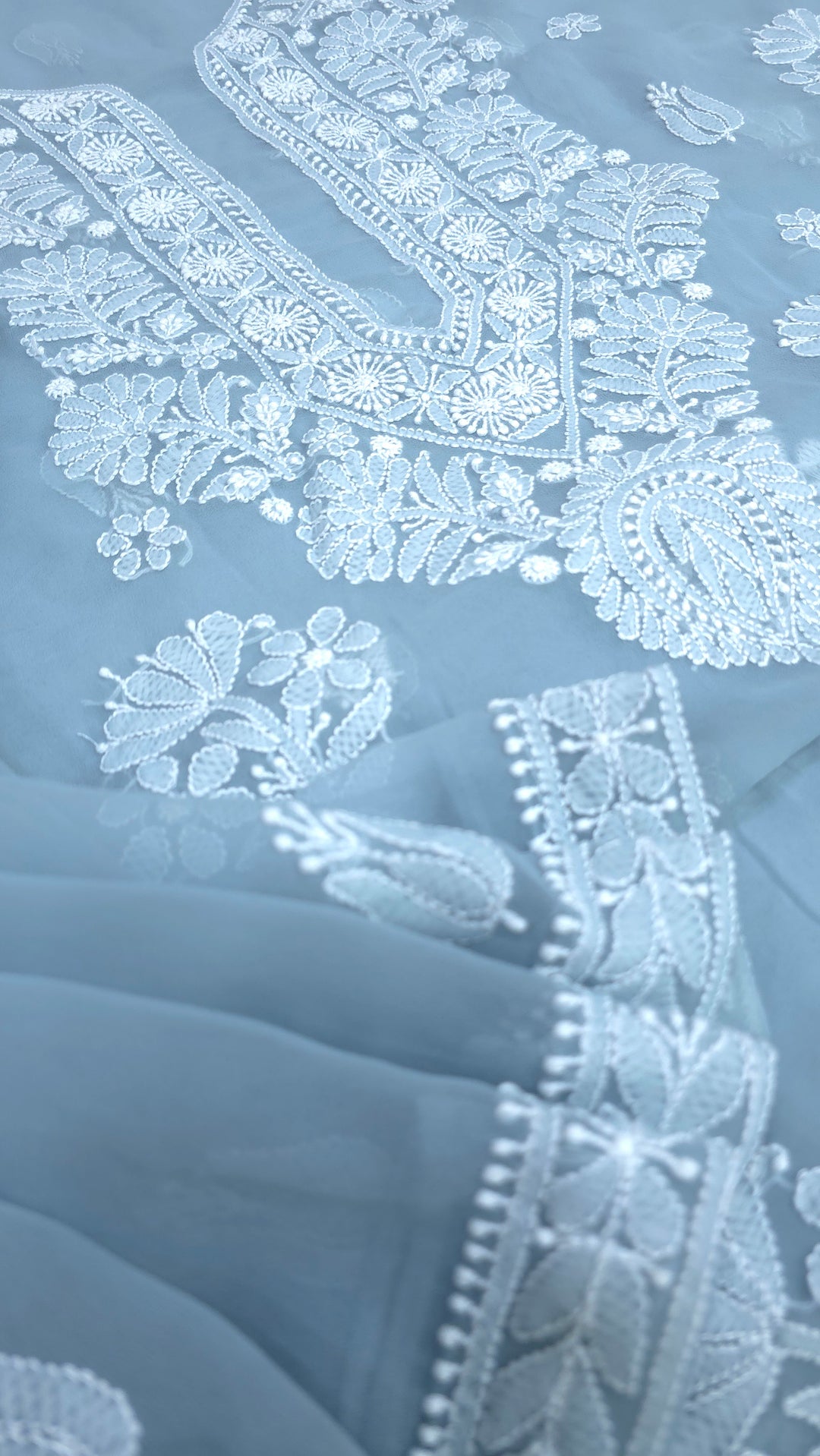 Lucknowi Georgette Chikankari Dress Material – Hand Embroidery Kurta, Bottom & Dupatta | Festive Queen Shades