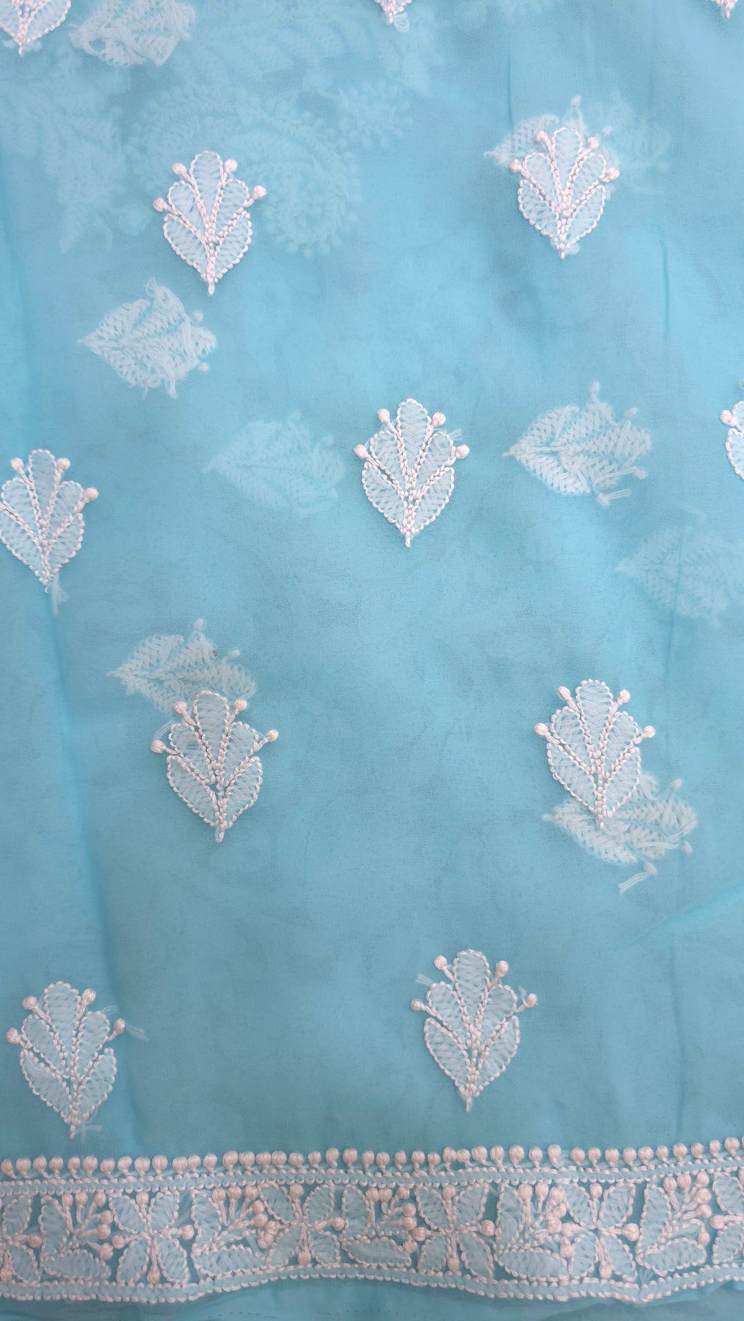 Lucknowi Georgette Chikankari Dress Material – Hand Embroidery Kurta, Bottom & Dupatta | Festive Queen Shades