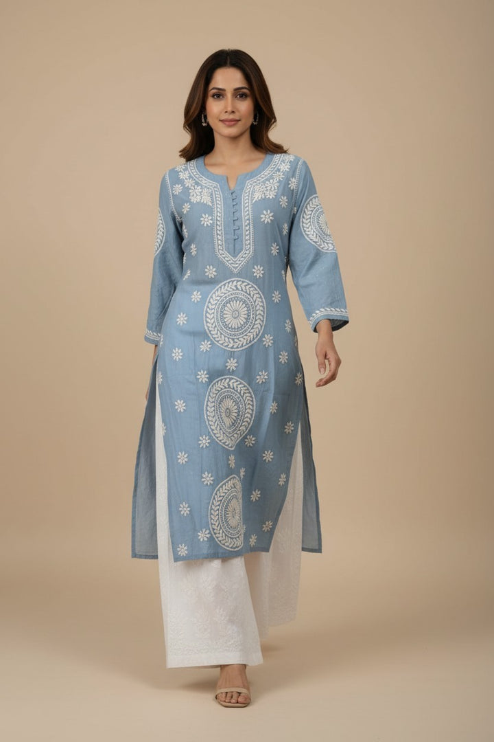 Meera Muslin Chikankari Kurta Set