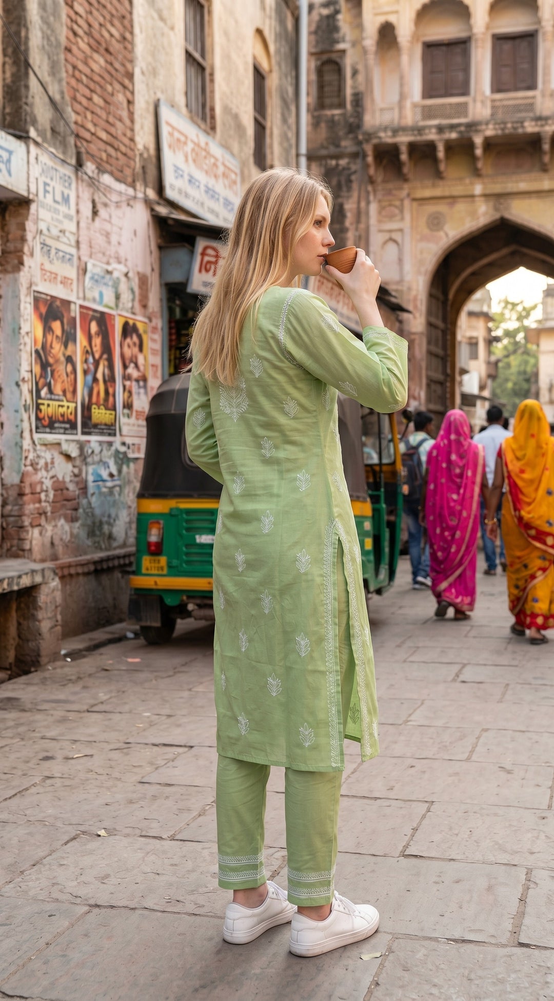 Elegant Cotton Chikankari Kurti for Women | Lightweight Hand Embroidered Office & Daily Wear Kurta
