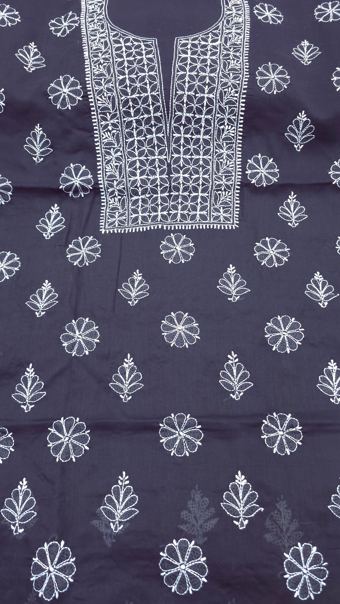 Paridhan Chikan Premium Handcrafted Chikankari Cotton Suit Set | Unstitched Dress Material with Chiffon Dupatta | Made in Lucknow