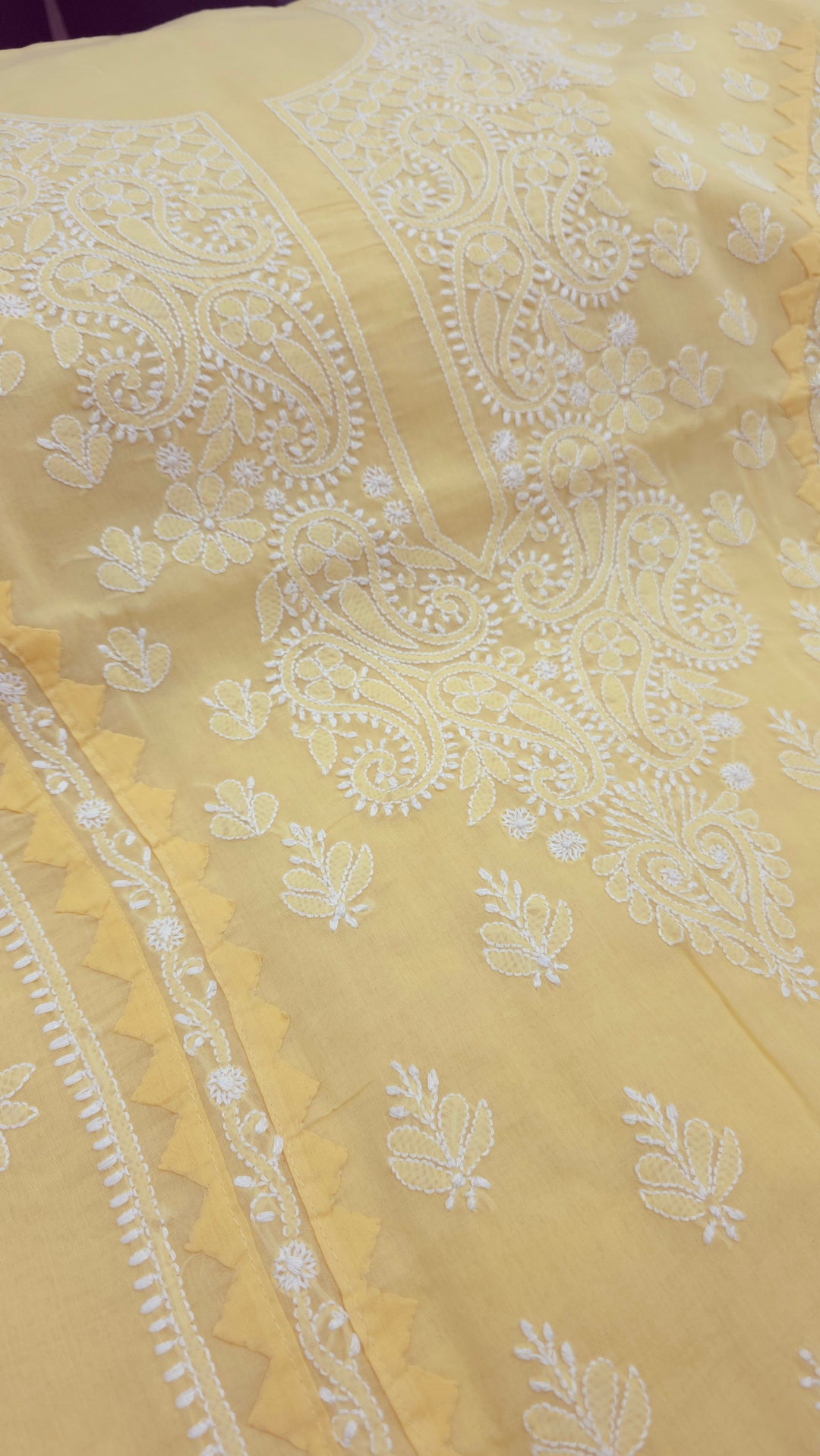 Darz Lucknowi Chikankari  Dress Material – Handmade Cotton Suit with Chiffon Dupatta