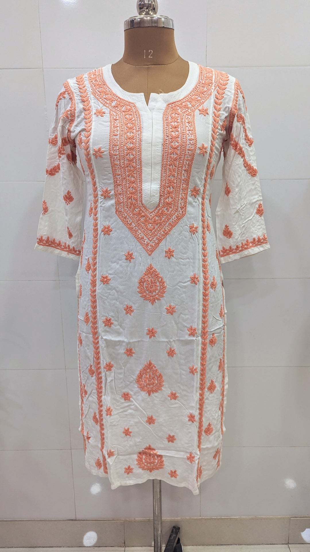 Modal Chikankari Hand Embroidered Kurti for Women | Premium Soft & Non-Transparent Fabric | 46 Inch Length | Lucknowi Chikan Kurta