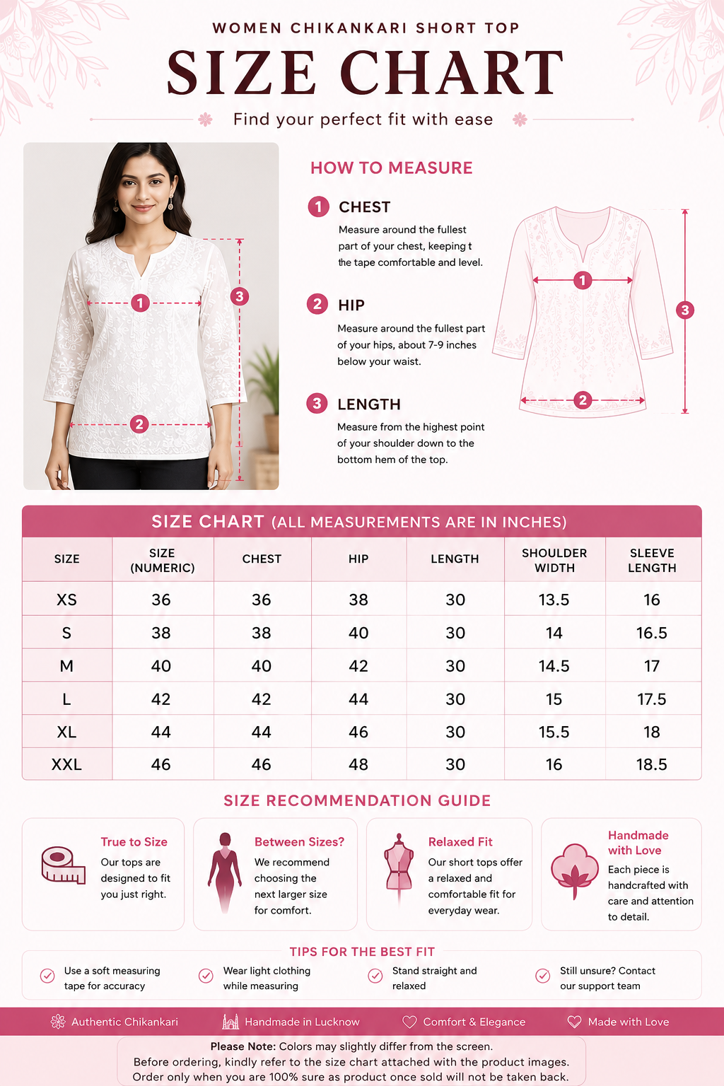 Alia Chikankari Chanderi Golden Zari Buti Short Top for Women | Soft & Non-Transparent | Paridhan Chikan